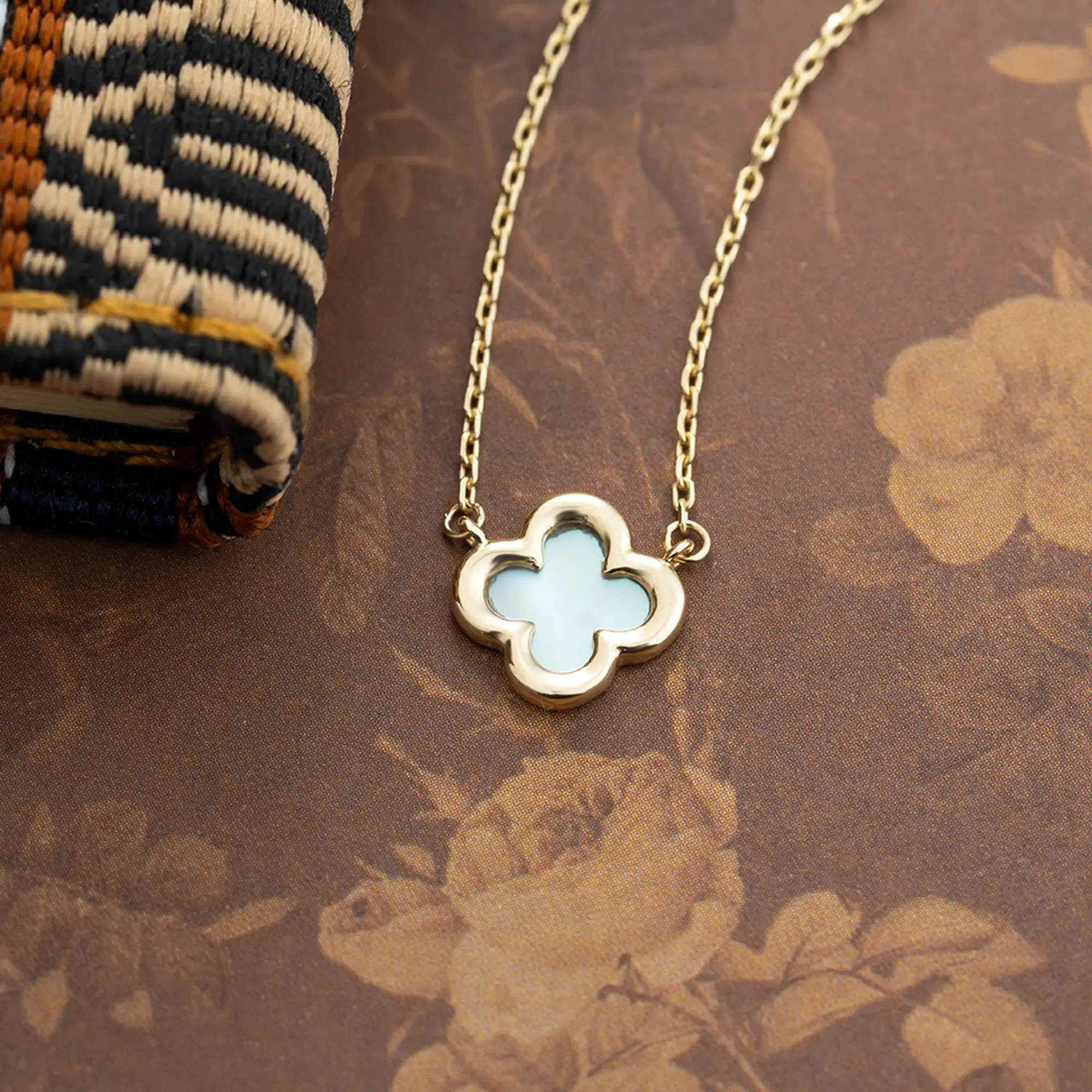Clover Necklace 10x10mm 10K Gold 10N