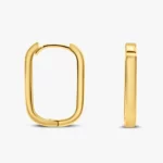 Rectangular Hoop Earrings 10k Gold
