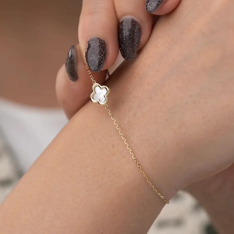 Clover Bracelet 10x10mm 10K Gold 15N