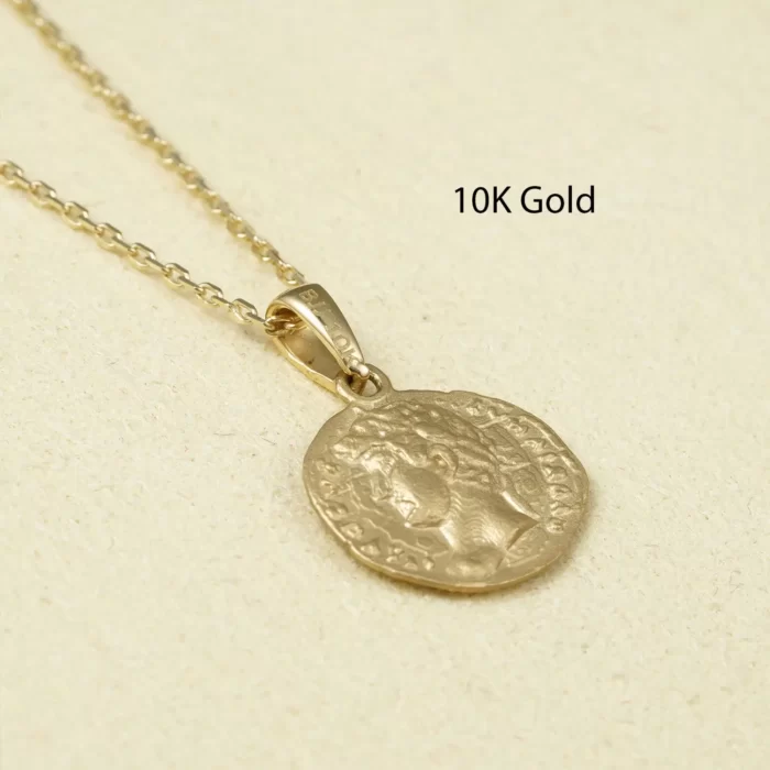 Alexander The Great Necklace 13mm 10K Gold 4