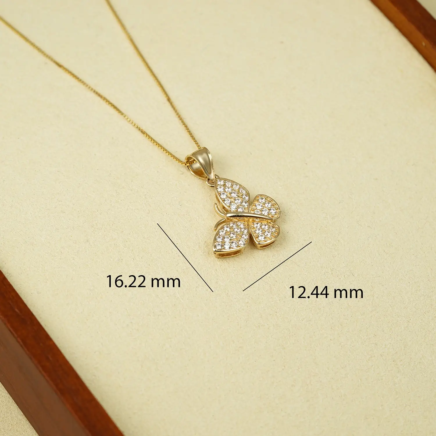 Butterfly Necklace 12x16mm 10K Gold 2