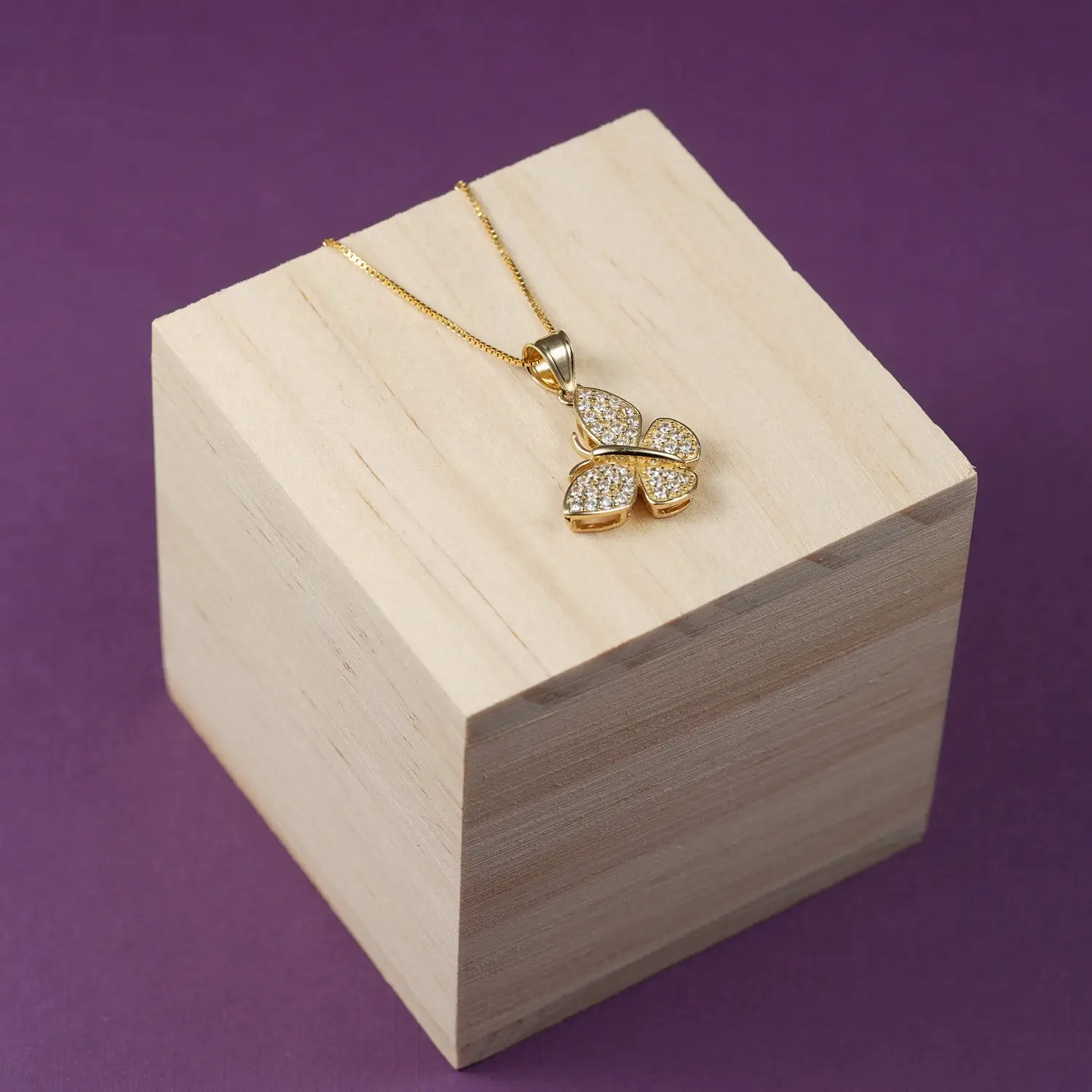 Butterfly Necklace 12x16mm 10K Gold 6
