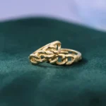 Chain Hoop Earrings 13mm 10K Gold