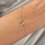 Crescent Moon Bracelet 10mm 10K Gold