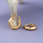 Geometric Hoop Earrings 16 and 20mm 10K Gold