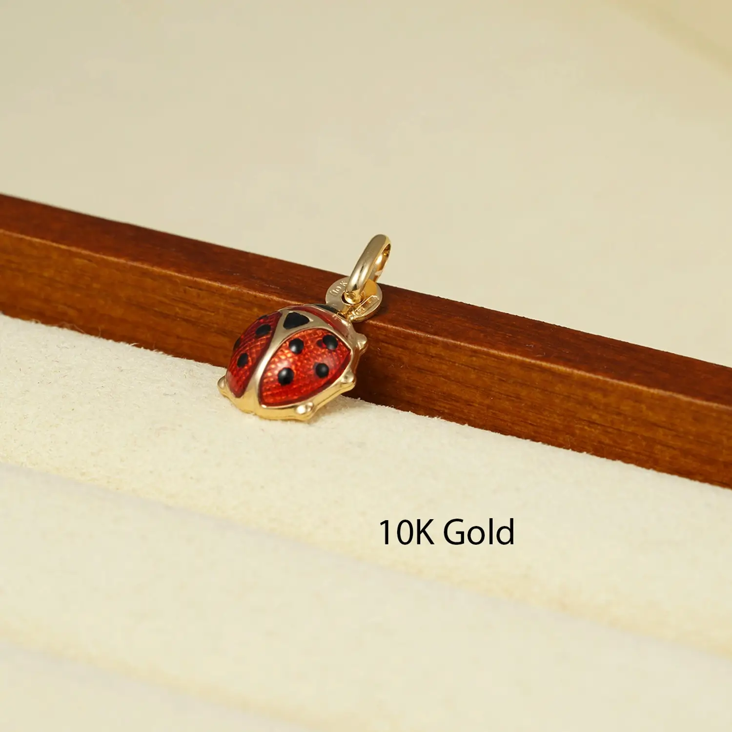 Ladybug Necklace 10x10mm 10K Gold 6
