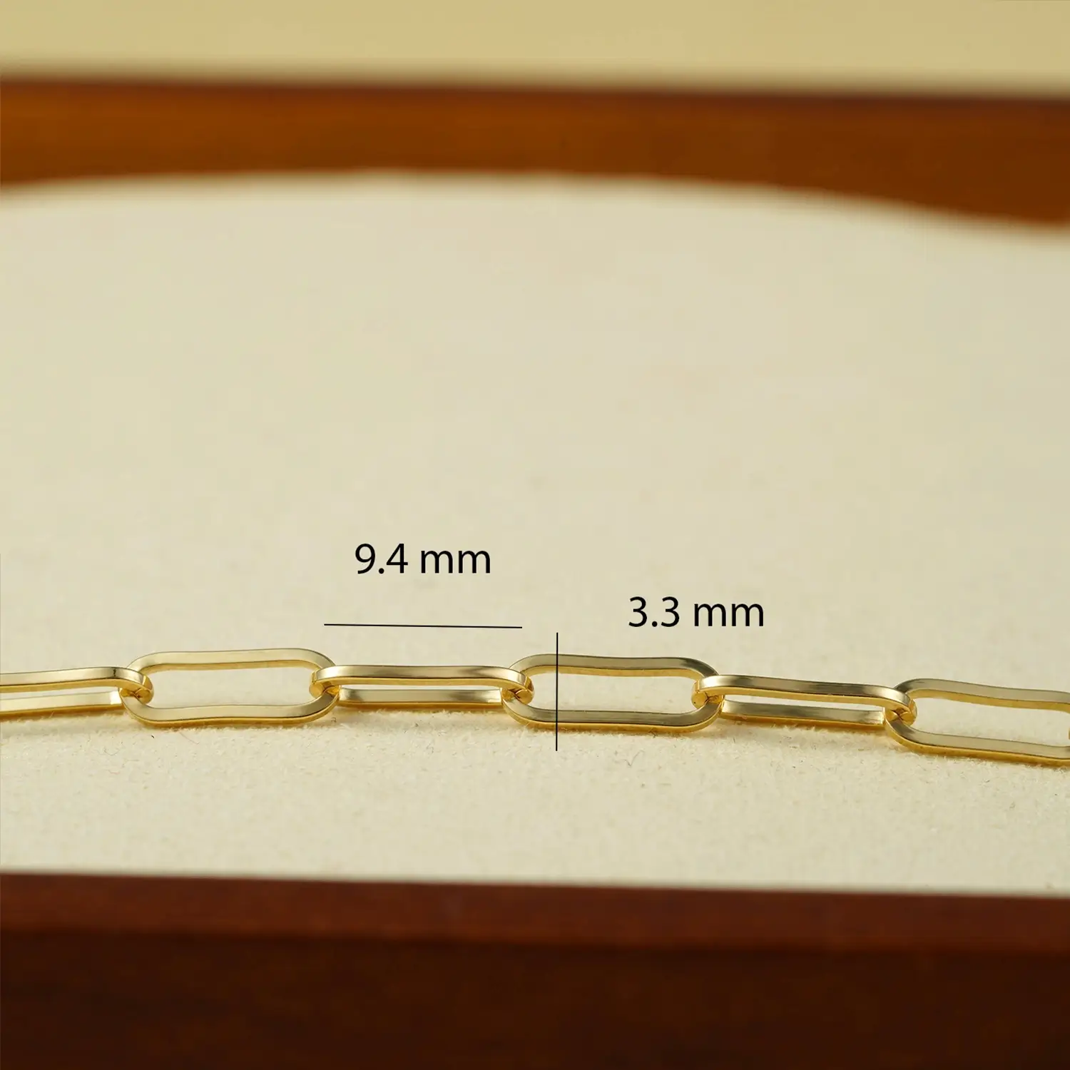 Paperclip Bracelet 3.3mm 10K Gold 3