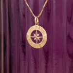 Compass Necklace 13mm 10K Gold