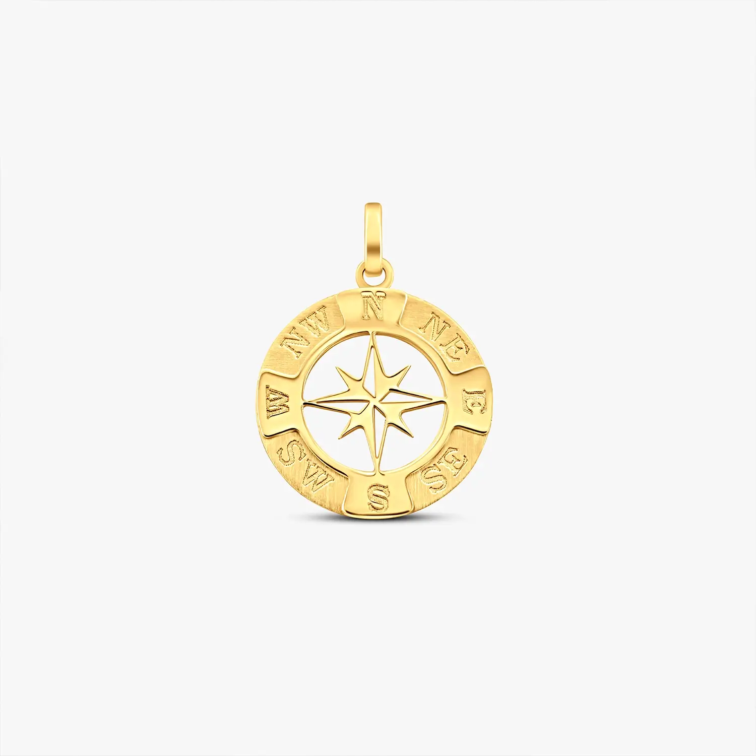 Compass Necklace 13mm 10K Gold 8