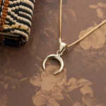 Crescent Moon Necklace 10mm 10K Gold