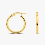 Hoop Earrings 2mm 10K Gold