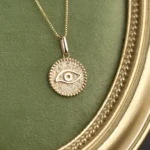 Evil Eye Necklace 15mm 10K Gold