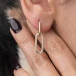 Paperclip Earrings 29x8mm 10K Gold