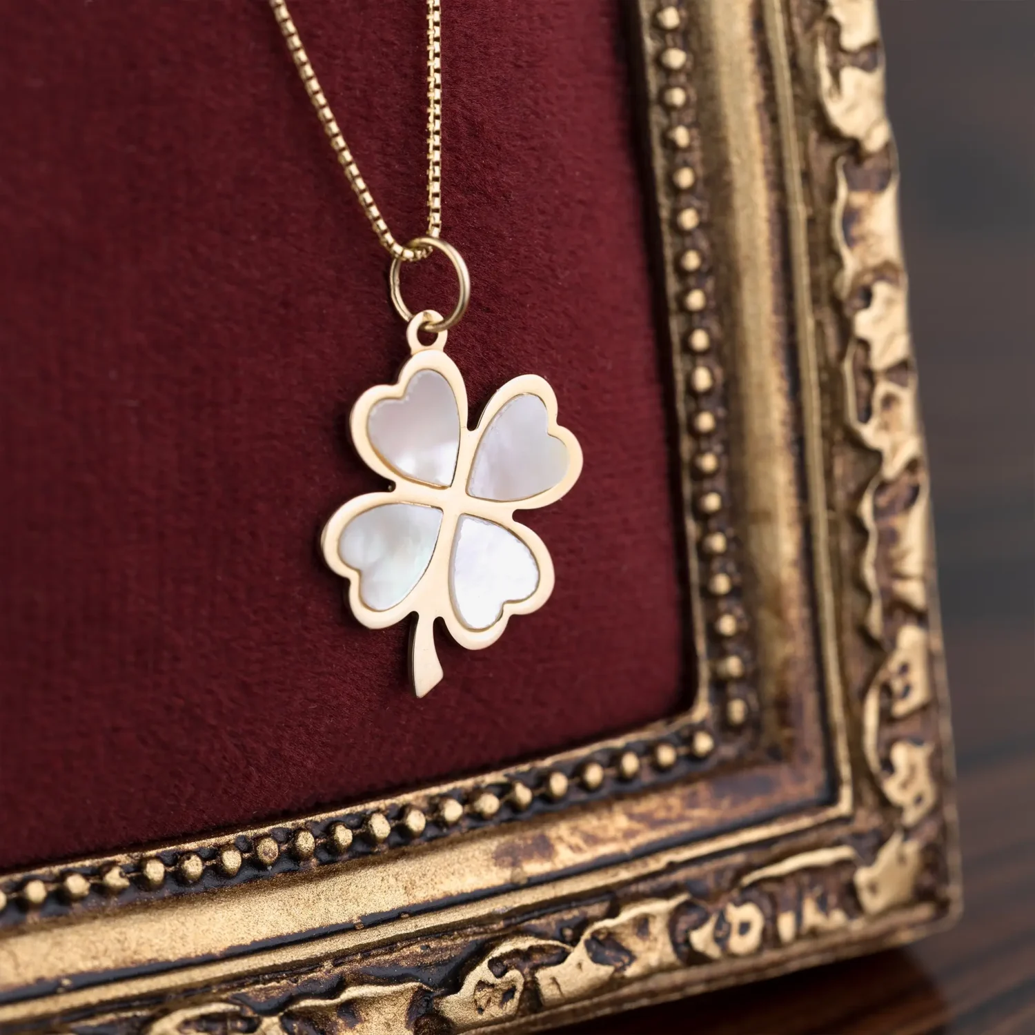 Pearl Clover Necklace 20x17mm 10K Gold - Image 2