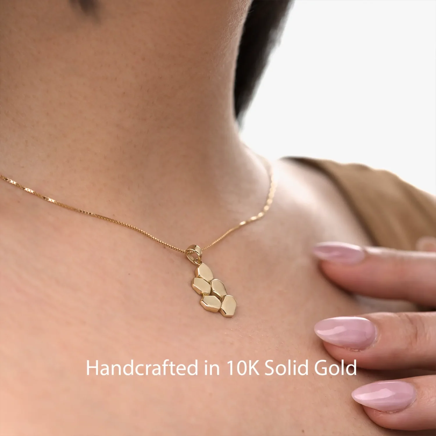 Rocks Necklace 17x12mm 10K Gold - Image 2