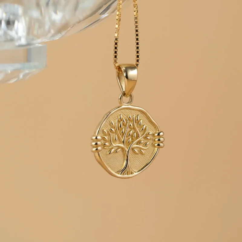 Tree of Life Necklace 14mm 10K Gold 17N