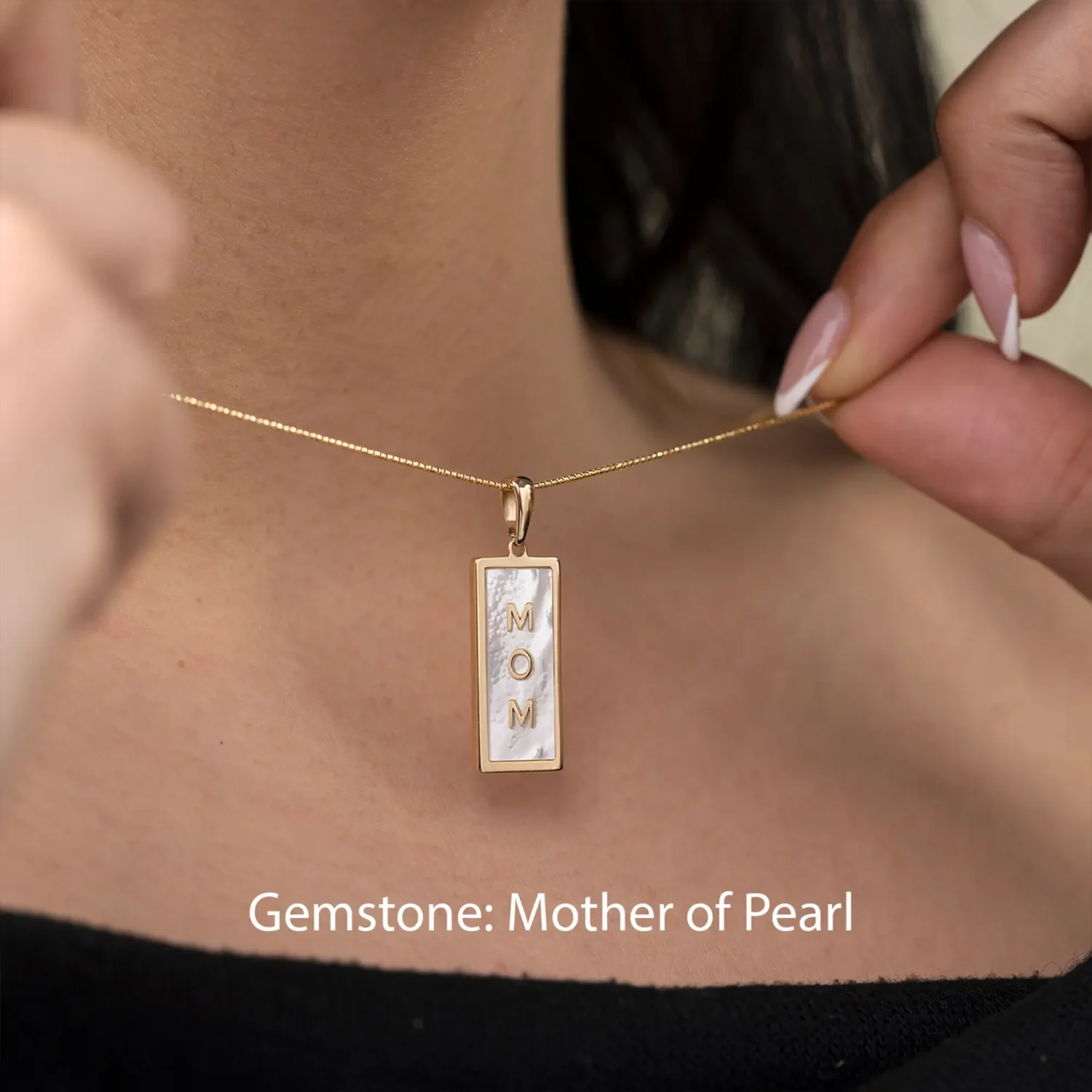 Mama Necklace 24x11mm 14K Gold - Image 4