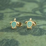Turtle Earrings 10x9mm 10K Gold