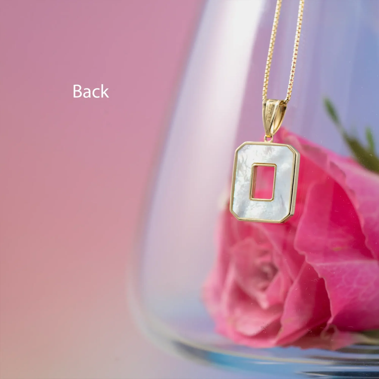 Square Pearl Necklace 15x13mm 14K Gold - Image 7