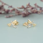 Dragonfly Earrings 9x12mm 10K Gold