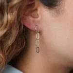 Pink Link Earrings 40.2x5.9mm 10K Gold