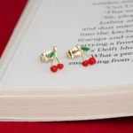 Cherry Stud Earrings 10mm 10K Gold