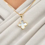 Pearl Clover Necklace 13x13mm 10K Gold