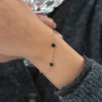 Black Clover Bracelet 7mm 10K Gold