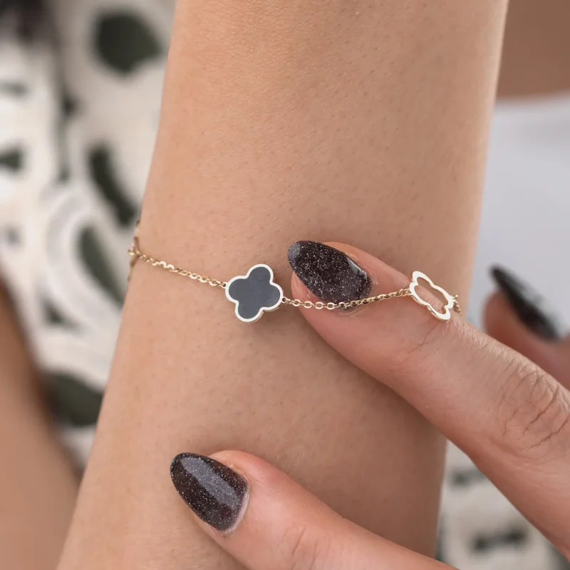 Black Clover Bracelet 10mm 10K Gold 1