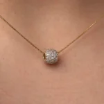 Diamond Spacer Bead Necklace 10K Gold