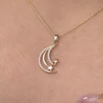 Moon and Stars Necklace 10K Gold