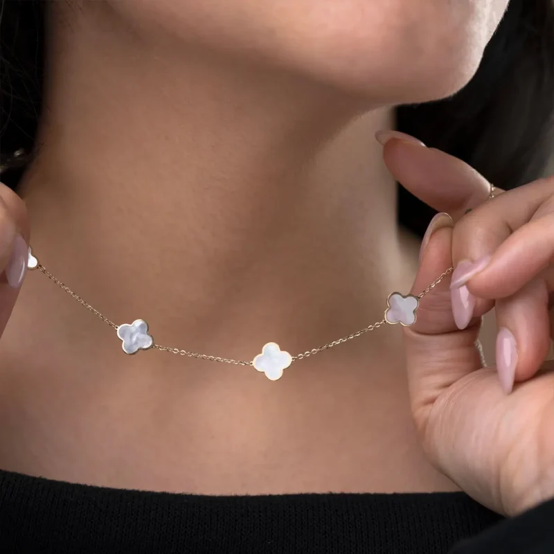 Pearl Clover Necklace 10K Gold 1