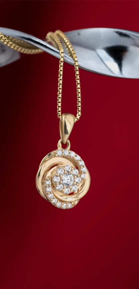 Rose Necklace 10K Gold 6 1