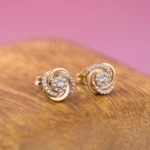 Rose Stud Earrings 10K Gold