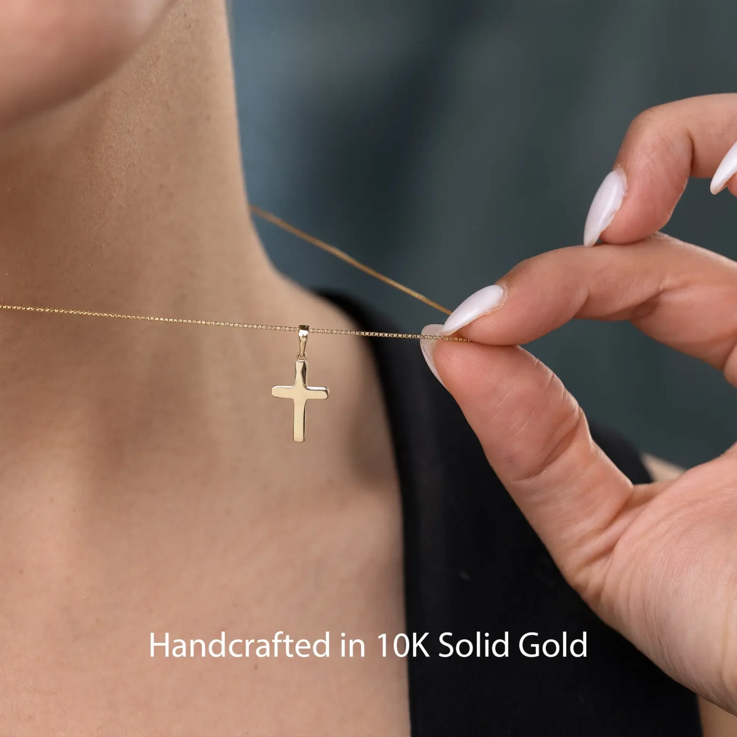 Cross Necklace 15mm 10K Gold - Image 3