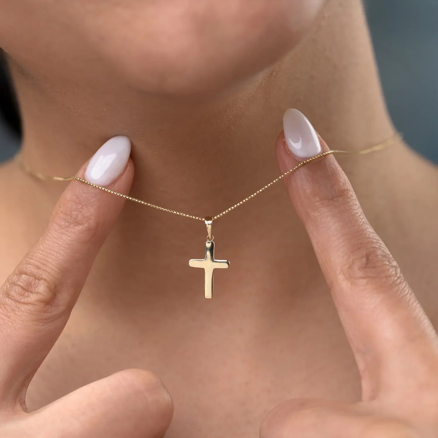 Cross Necklace 15mm 10K Gold - Image 2