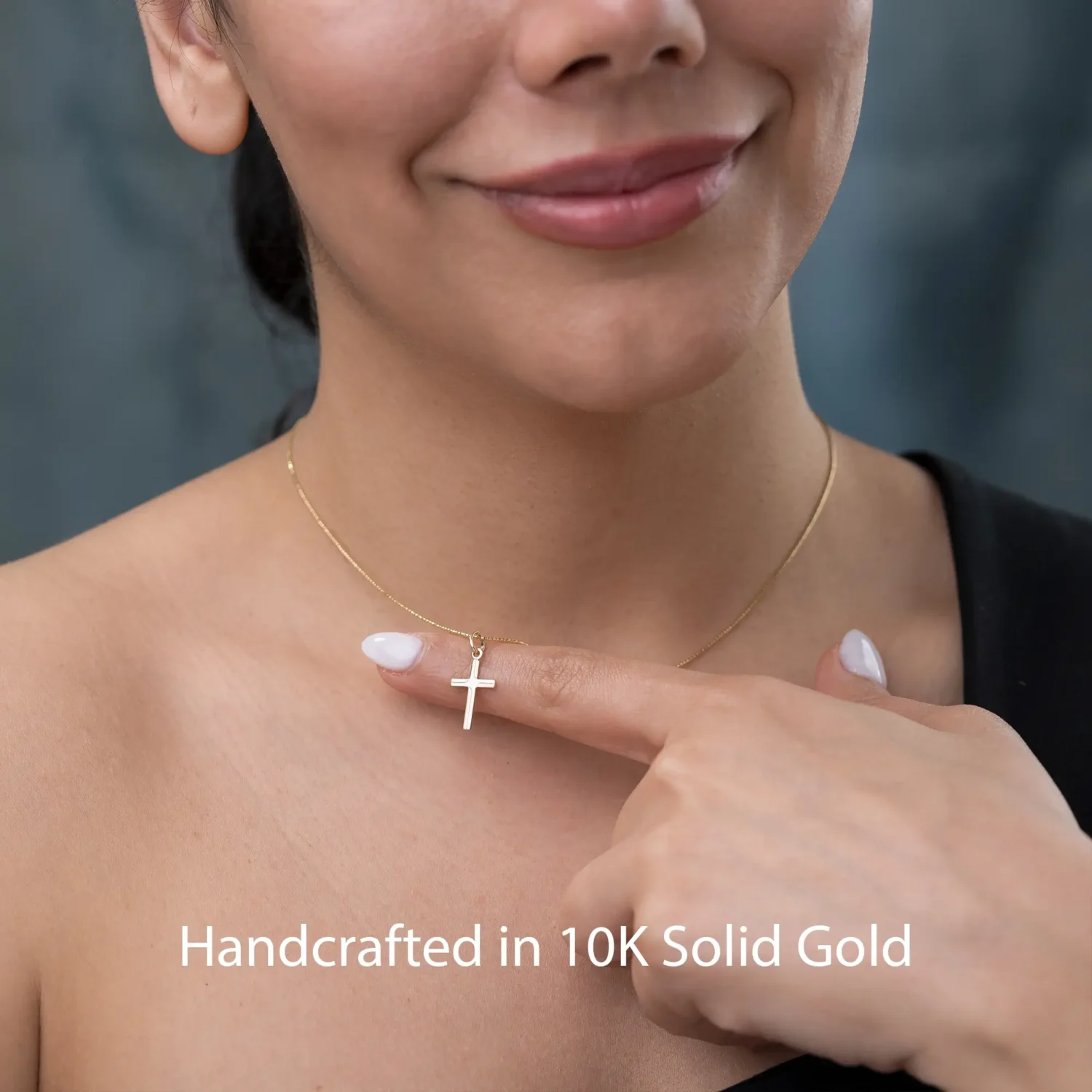 Cross Necklace 16mm 10K Gold - Image 2