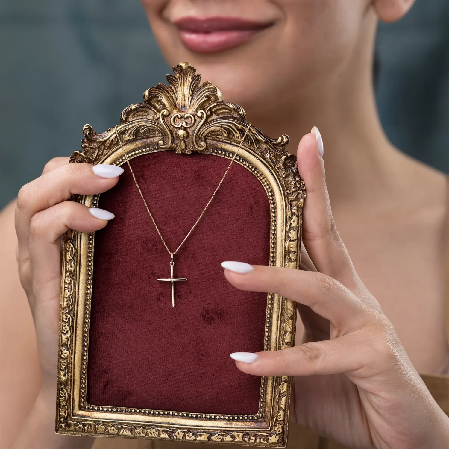 Cross Necklace 21mm 10K Gold - Image 3