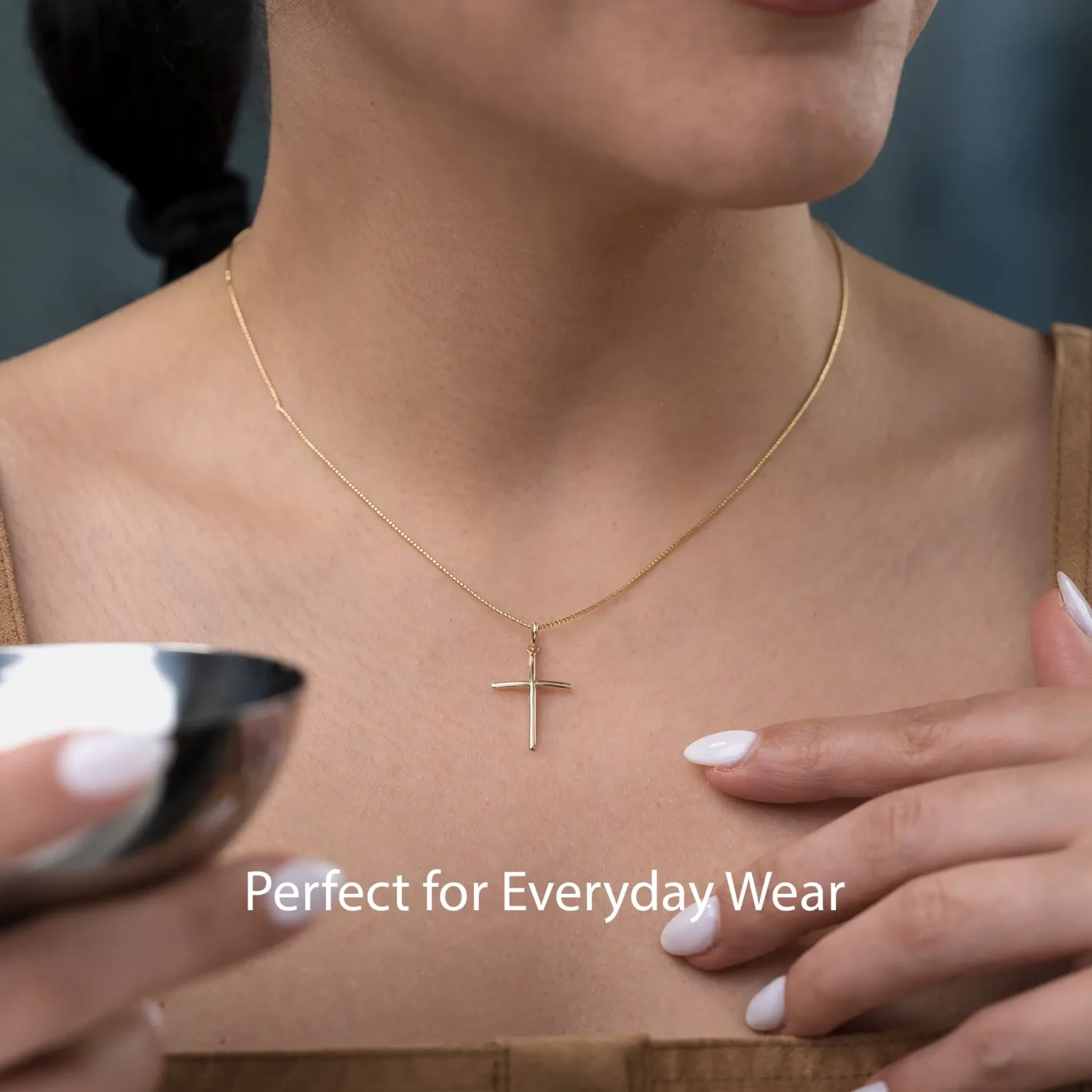 Cross Necklace 21mm 10K Gold - Image 5