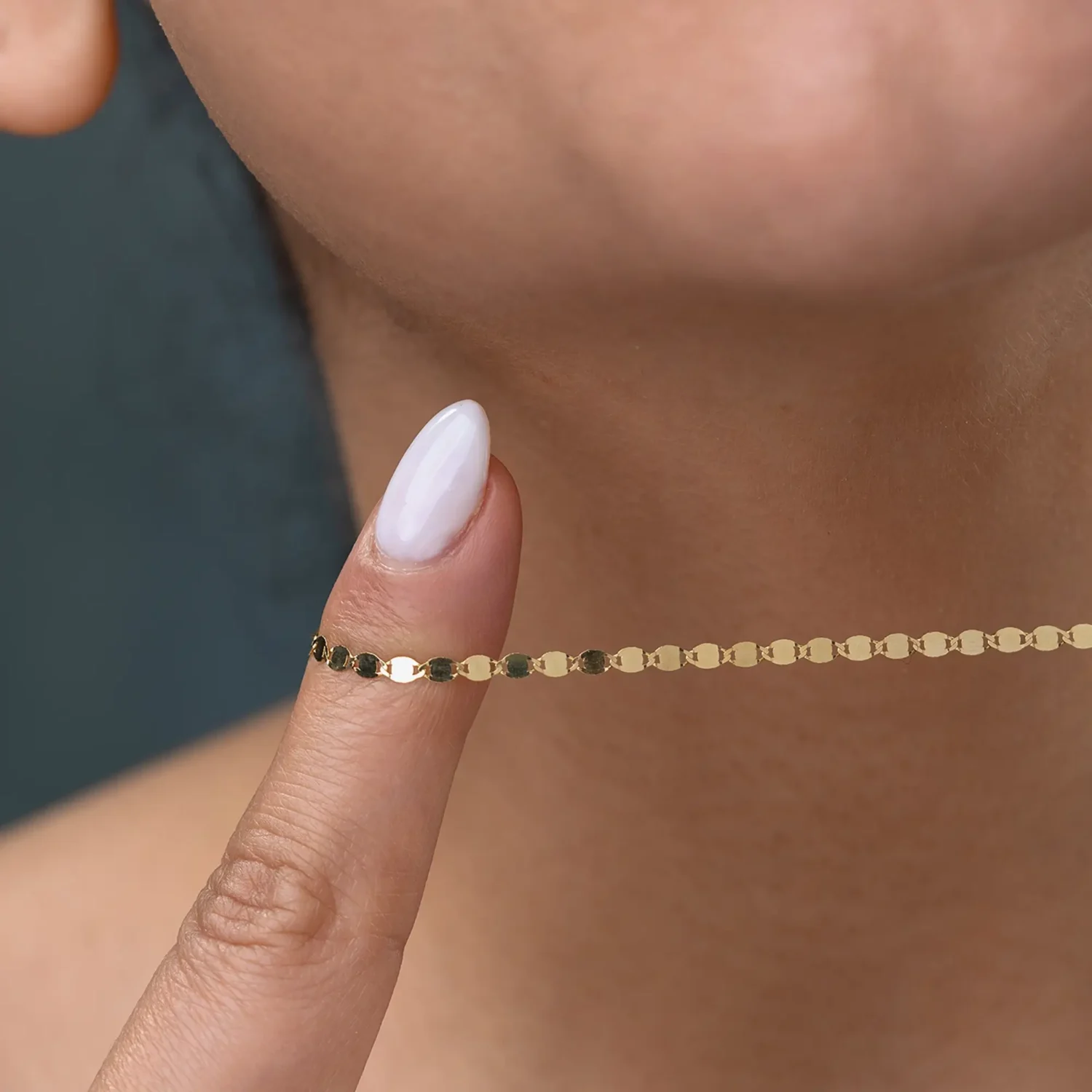 Mirror Chain Necklace 10K Gold - Image 2
