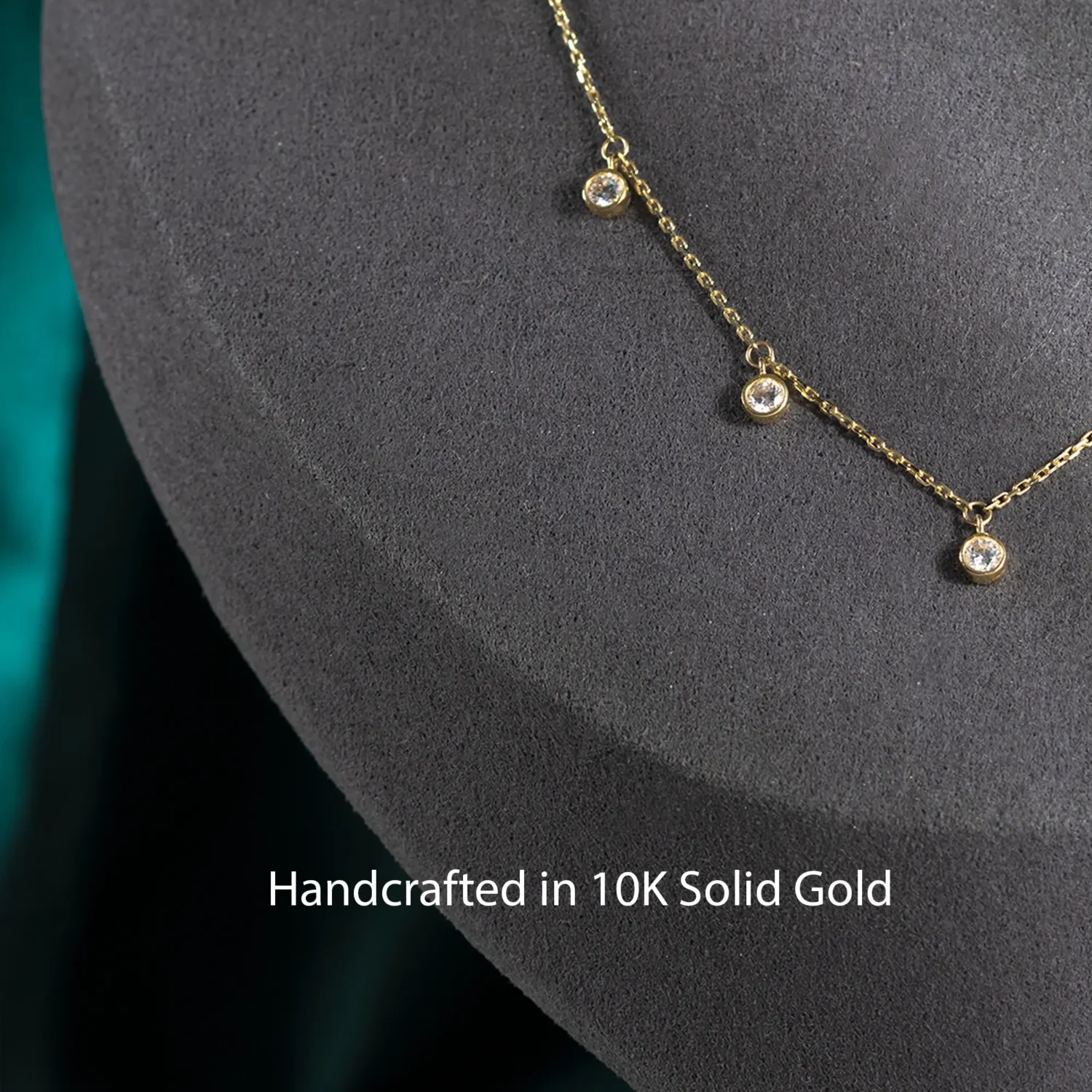 Dangling Diamond Necklace 10K Gold - Image 6