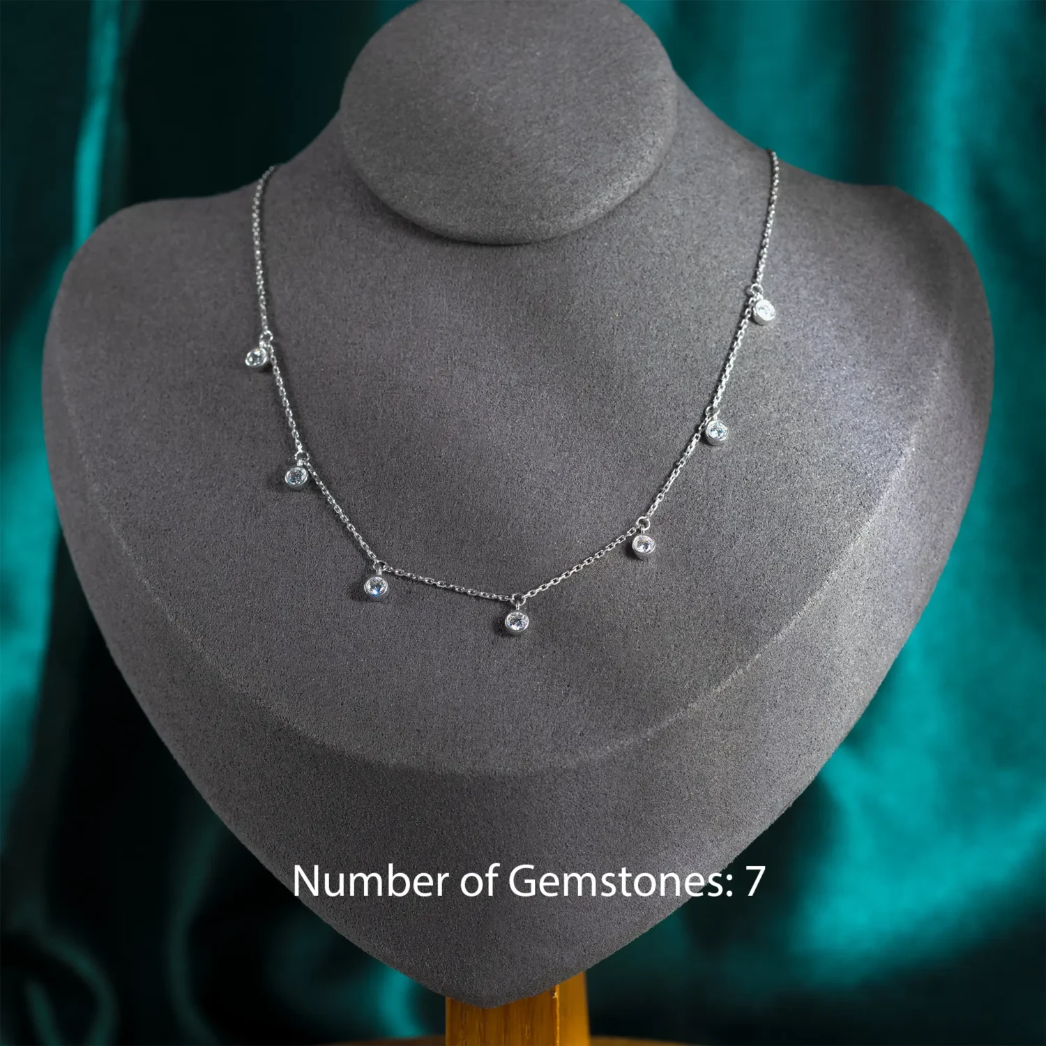 Dangling Diamond Necklace 10K White Gold - Image 4