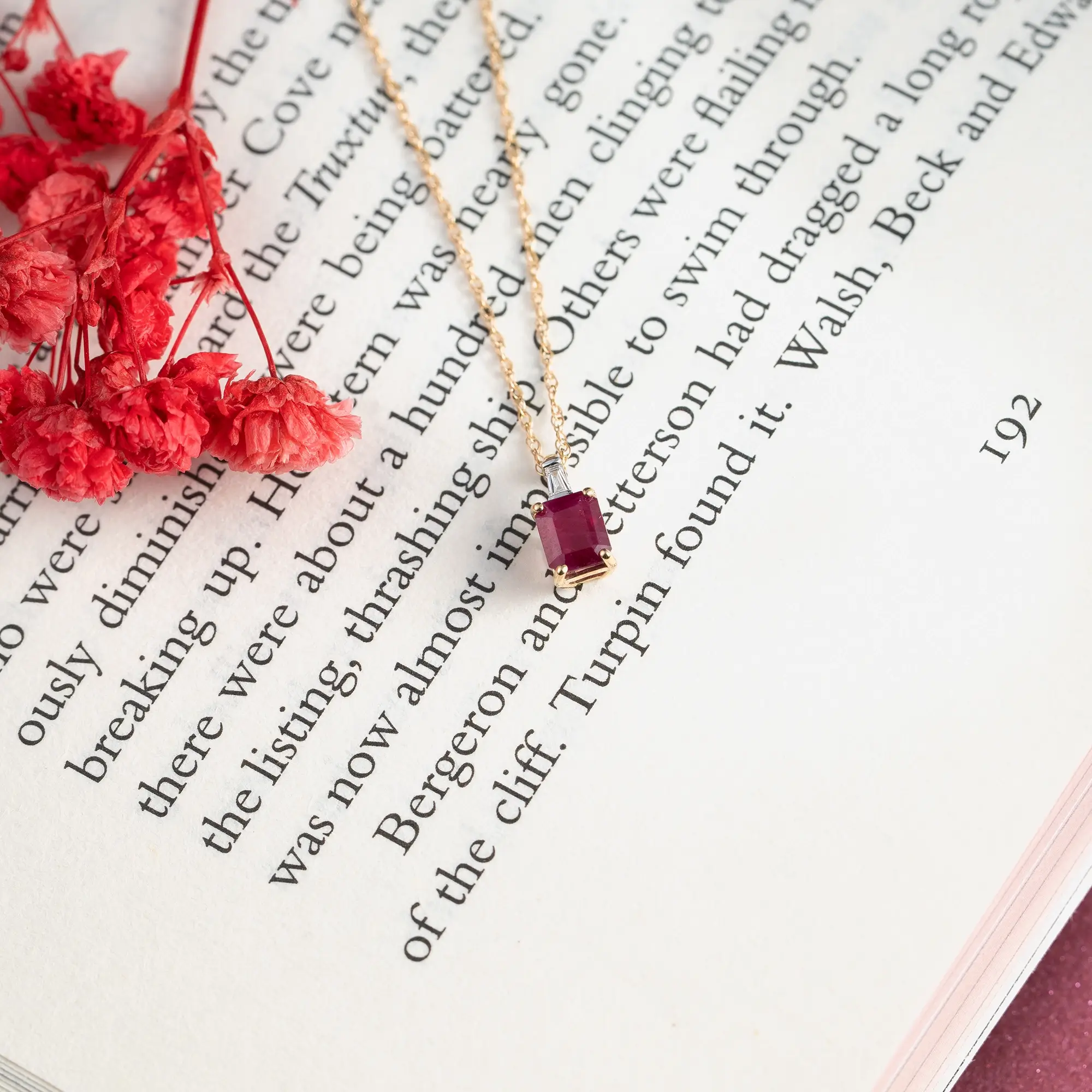 Ruby Necklace 10K Gold 1