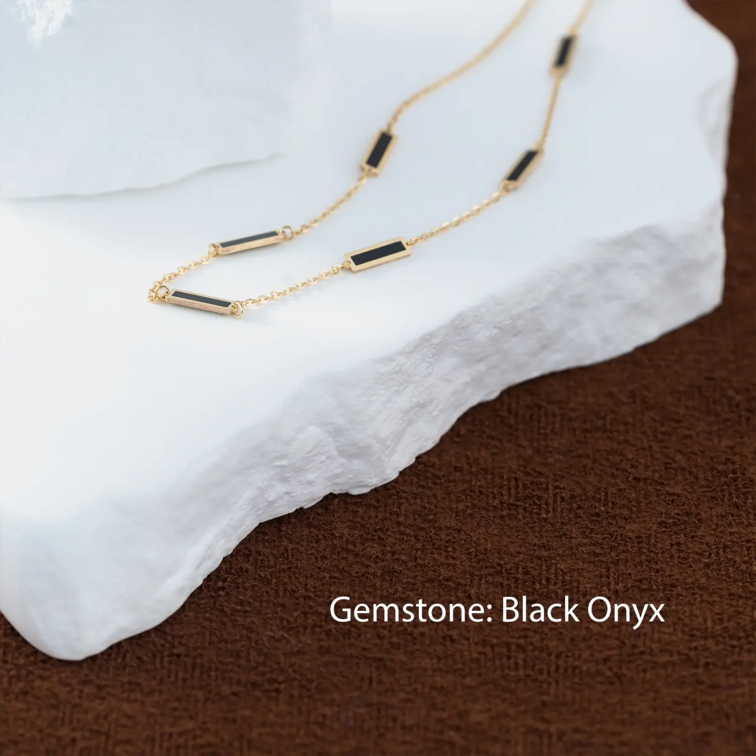 Black Onyx Necklace 9mm 10K Gold - Image 4