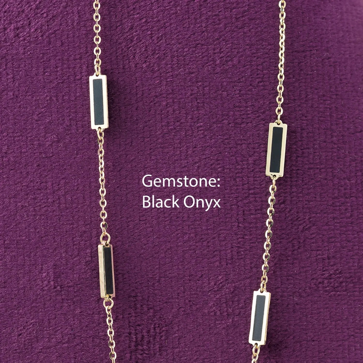 Black Onyx Necklace 9mm 10K Gold - Image 5