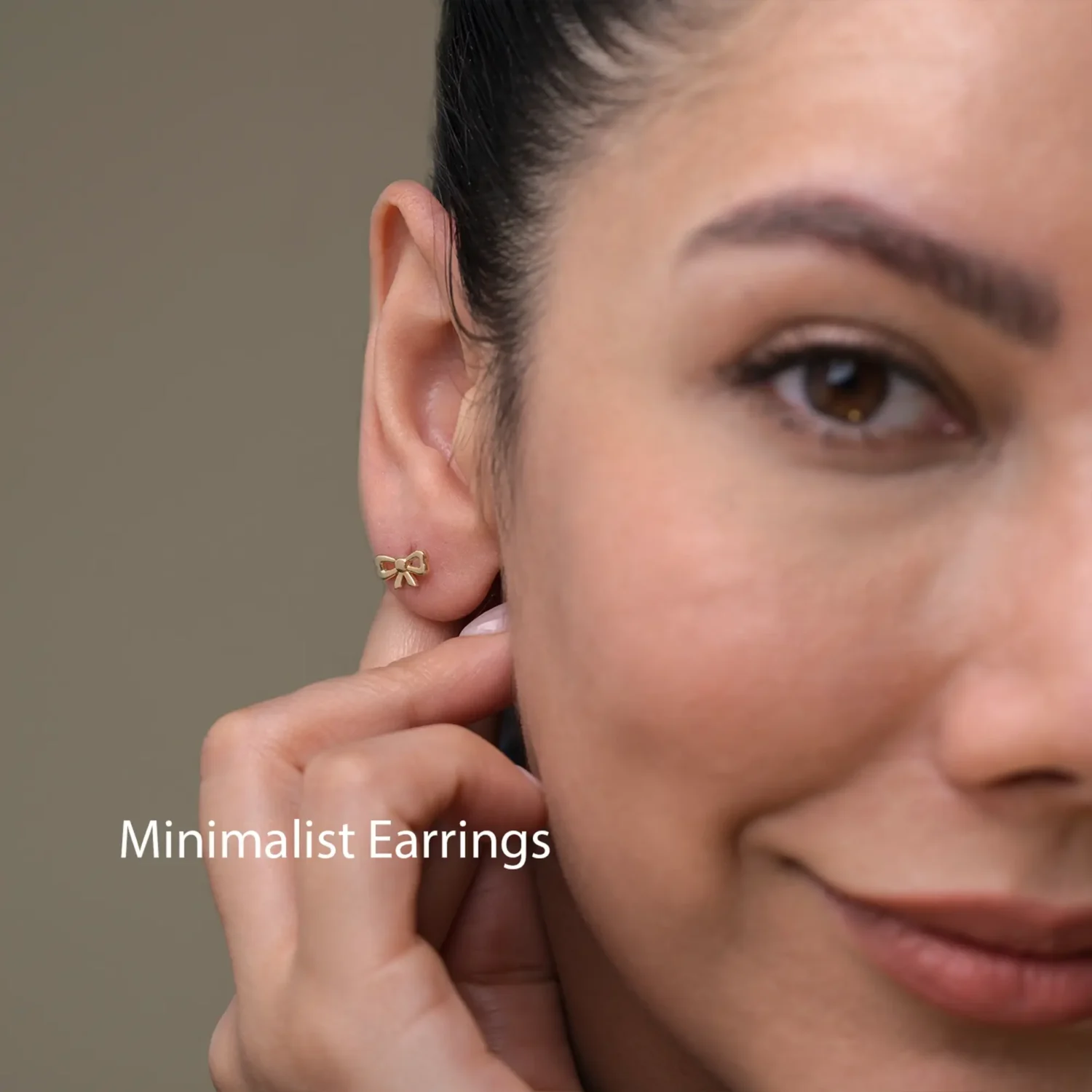 Bow Tie Stud Earrings 10mm 10K Gold - Image 2